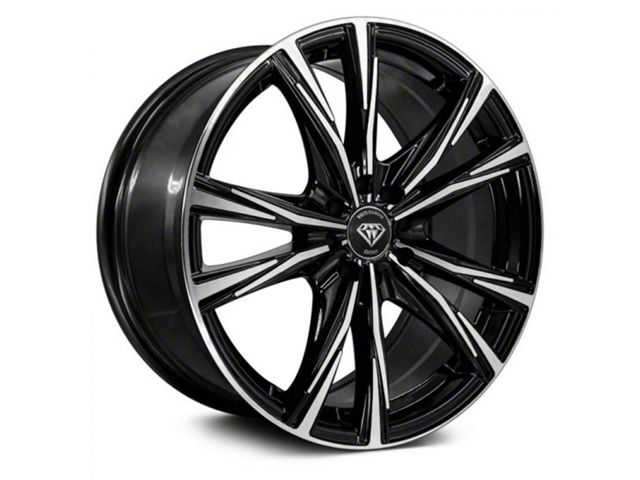 White Diamond WD2750 Gloss Black Machined Wheel; 22x9.5 (08-23 RWD Challenger, Excluding Widebody)