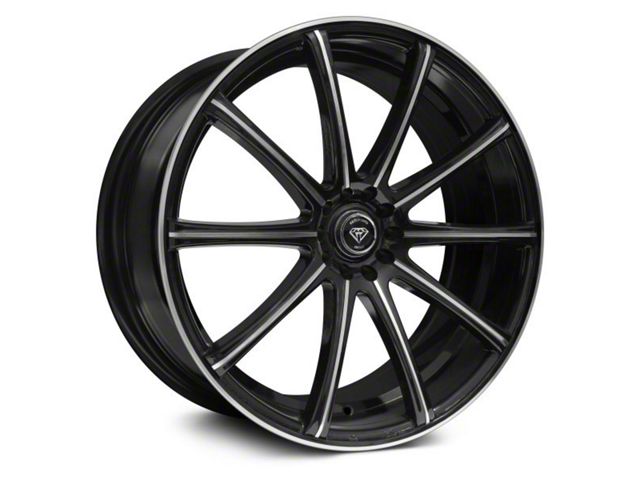 White Diamond W3195 Gloss Black Machined Wheel; 18x8 (11-23 RWD Charger w/o Brembo, Excluding Widebody)