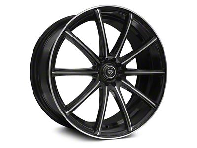 White Diamond W3195 Gloss Black Machined Wheel; 22x9; 20mm Offset (11-23 RWD Charger, Excluding Widebody)