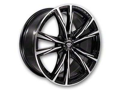 White Diamond WD2750 Gloss Black Machined Wheel; 18x8; 35mm Offset (21-25 Mustang Mach-E, Excluding GT)