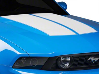 SEC10 Dual Hood Stripes; White (10-12 Mustang)