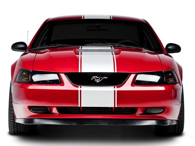 SEC10 Super Snake Style Stripes; White (94-04 Mustang)