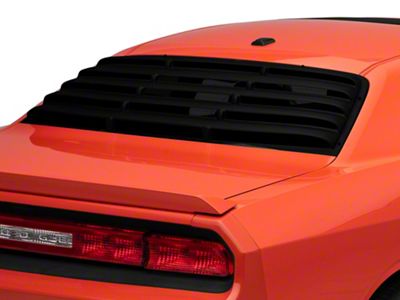 ABS Rear Window Louvers; Textured Black (08-23 Challenger)