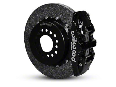 Wilwood AERO4 Dynamic Rear Big Brake Kit; Black Calipers (05-14 Mustang)