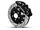 Wilwood AERO6 Front Big Brake Kit with 14-Inch Drilled and Slotted Rotors; Black Calipers (15-23 Mustang)