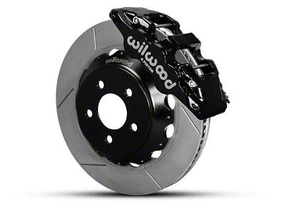 Wilwood AERO6 Front Big Brake Kit with 14-Inch Slotted Rotors; Black Calipers (15-23 Mustang)