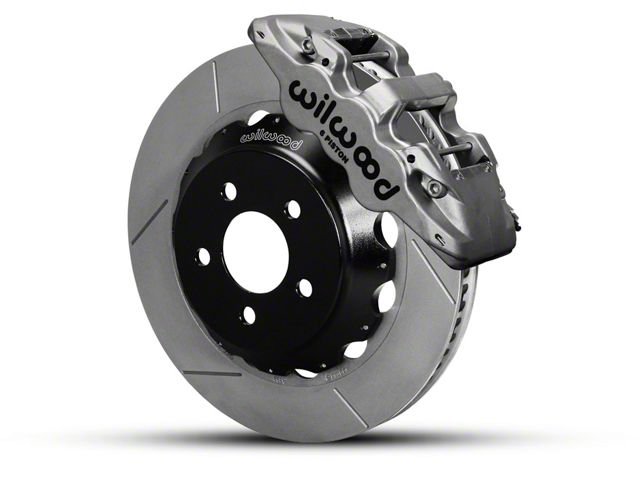 Wilwood AERO6 Front Big Brake Kit with 14-Inch Slotted Rotors; Nickel Plated Calipers (15-23 Mustang)