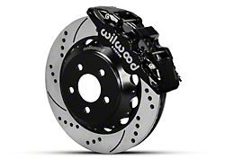 Wilwood AERO6 Front Big Brake Kit with 15-Inch Drilled and Slotted Rotors; Black Calipers (15-23 Mustang)