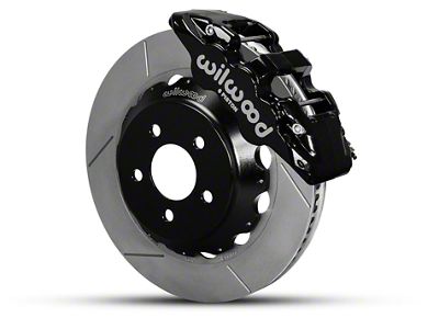 Wilwood AERO6 Front Big Brake Kit with 15-Inch Slotted Rotors; Black Calipers (15-23 Mustang)