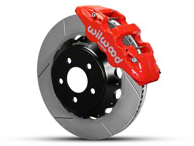 Wilwood AERO6 Front Big Brake Kit with 15-Inch Slotted Rotors; Red Calipers (15-23 Mustang)