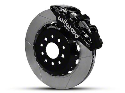 Wilwood AERO6 Front Big Brake Kit with Slotted Rotors; Black Calipers (05-14 Mustang)