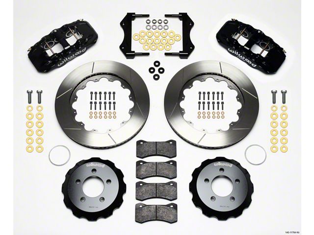 Wilwood AERO6 Front Big Brake Kit with Slotted Rotors; Black Calipers (09-11 Challenger R/T, SE)