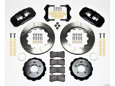 Wilwood AERO6 Front Big Brake Kit with Slotted Rotors; Black Calipers (09-11 Challenger R/T, SE)