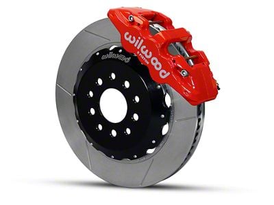 Wilwood AERO6 Front Big Brake Kit with Slotted Rotors; Red Calipers (05-14 Mustang)