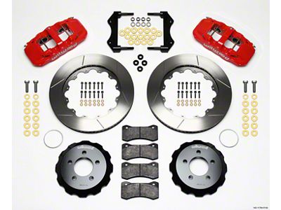 Wilwood AERO6 Front Big Brake Kit with Slotted Rotors; Red Calipers (09-11 Challenger R/T, SE)