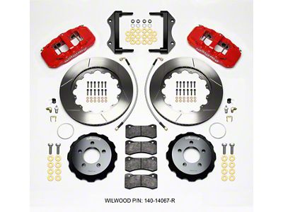 Wilwood AERO6 Front Big Brake Kit with Slotted Rotors; Red Calipers (12-15 Challenger R/T, Rallye Redline, SXT)