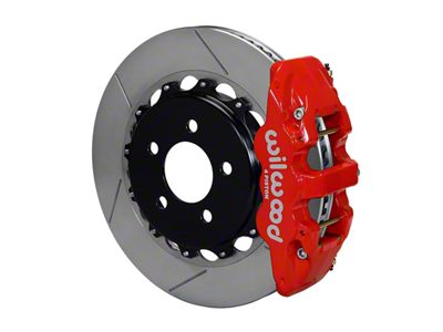 Wilwood AERO4 Rear Big Brake Kit with 14.25-Inch Slotted Rotors; Red Calipers (10-19 Camaro)