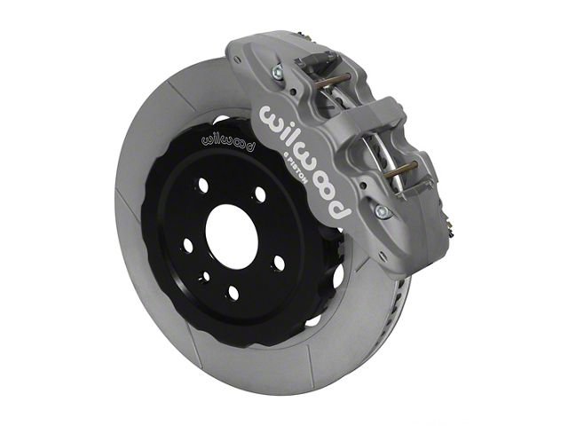 Wilwood AERO6 Race Front Big Brake Kit with 14-Inch Slotted Rotors; Anodized Gray Calipers (10-15 Camaro)