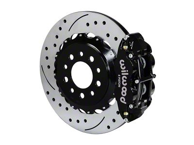 Wilwood Superlite 4R Rear Big Brake Kit with 14-Inch Drilled and Slotted Rotors; Black Calipers (10-17 Camaro)