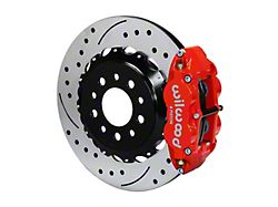 Wilwood Superlite 4R Rear Big Brake Kit with 14-Inch Drilled and Slotted Rotors; Red Calipers (10-17 Camaro)