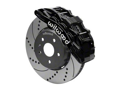 Wilwood SX6R Dynamic Front Big Brake Kit with 14-Inch Drilled and Slotted Rotors; Black Calipers (10-15 Camaro)