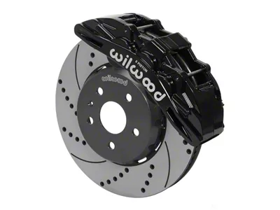 Wilwood SX6R Dynamic Front Big Brake Kit with 14-Inch Drilled and Slotted Rotors; Black Calipers (16-19 Camaro)