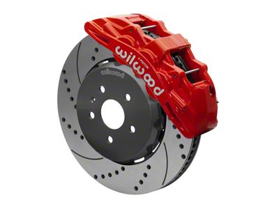 Wilwood SX6R Dynamic Front Big Brake Kit with 15-Inch Drilled and Slotted Rotors; Red Calipers (10-15 Camaro)