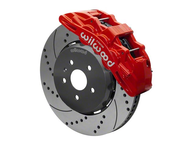 Wilwood SX6R Dynamic Front Big Brake Kit with 15-Inch Drilled and Slotted Rotors; Red Calipers (10-15 Camaro)