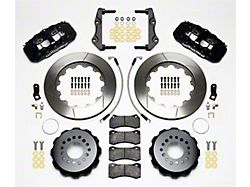 Wilwood AERO4 Rear Big Brake Kit with Slotted Rotors; Black Calipers (12-13 RWD Charger, Excluding SRT8; 14-16 Charger R/T, SE, SXT)