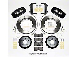 Wilwood AERO6 Front Big Brake Kit with Slotted Rotors; Black Calipers (12-13 RWD Charger, Excluding SRT8; 14-16 Charger R/T, SE, SXT)