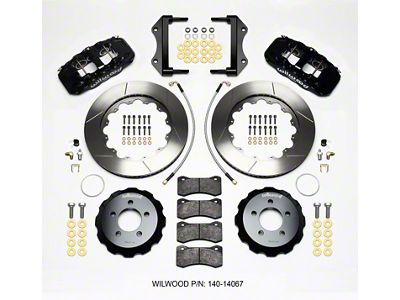 Wilwood AERO6 Front Big Brake Kit with Slotted Rotors; Black Calipers (12-13 RWD Charger, Excluding SRT8; 14-16 Charger R/T, SE, SXT)