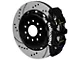 Wilwood AERO4 Rear Big Brake Kit with 14-Inch Drilled and Slotted Rotors; Black Calipers (97-13 Corvette C5 & C6)