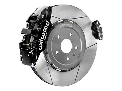 Wilwood AERO4 Rear Big Brake Kit with Slotted Rotors; Black Calipers (20-25 Corvette C8)