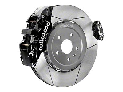 Wilwood AERO4 Rear Big Brake Kit with Slotted Rotors; Black Calipers (20-24 Corvette C8)