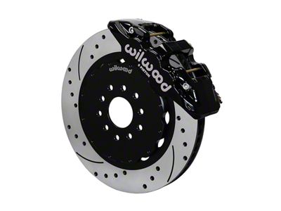 Wilwood AERO6 Front Big Brake Kit with 15-Inch Drilled and Slotted Rotors; Black Calipers (97-13 Corvette C5 & C6)