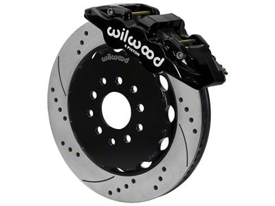 Wilwood AERO6 Front Big Brake Kit with 14-Inch Drilled and Slotted Rotors; Black Calipers (97-13 Corvette C5 & C6)