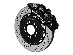 Wilwood AERO6 Front Big Brake Kit with 15-Inch Drilled and Slotted Rotors; Black Calipers (14-19 Corvette C7)