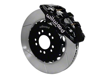 Wilwood AERO6 Front Big Brake Kit with 15-Inch Slotted Rotors; Black Calipers (14-19 Corvette C7)