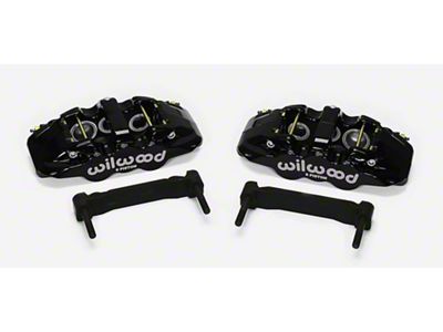 Wilwood AERO6 Six Piston Front Brake Caliper and Bracket Upgrade Kit; Black (97-13 Corvette C5 & C6)