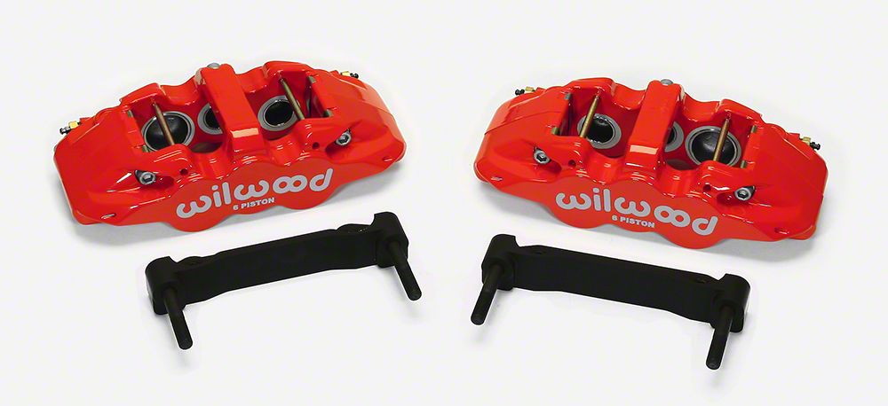 Wilwood Corvette AERO6 Six Piston Front Brake Calipers; Red
