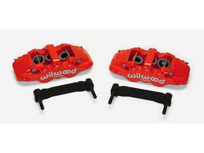 Wilwood AERO6 Six Piston Front Brake Caliper and Bracket Upgrade Kit; Red (97-13 Corvette C5 & C6)