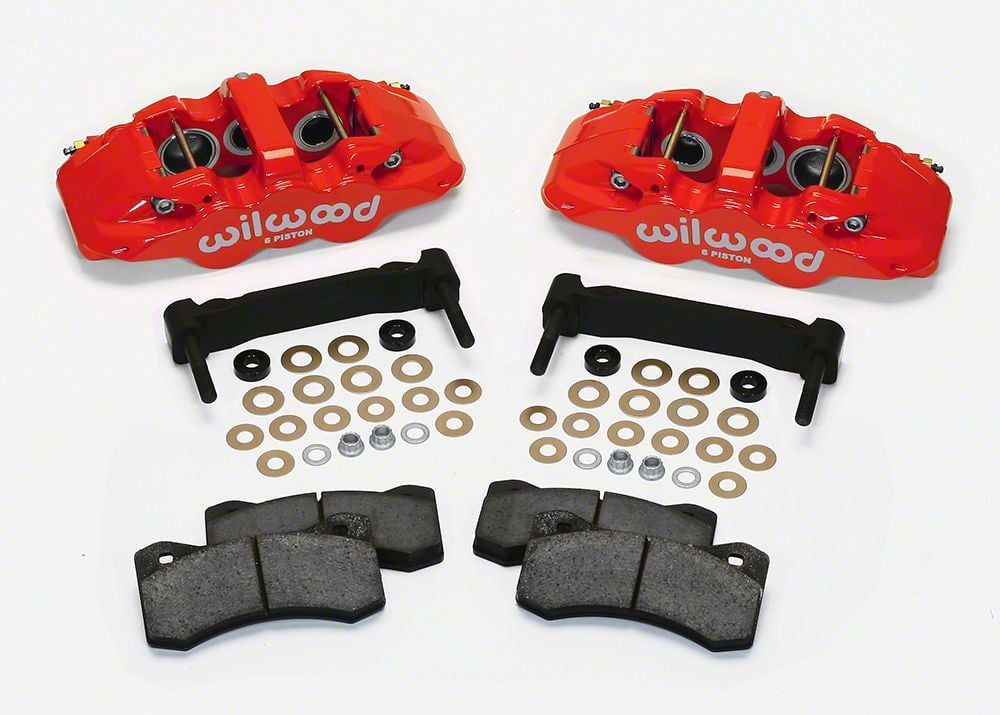 Wilwood Corvette AERO6 Six Piston Front Brake Calipers; Red