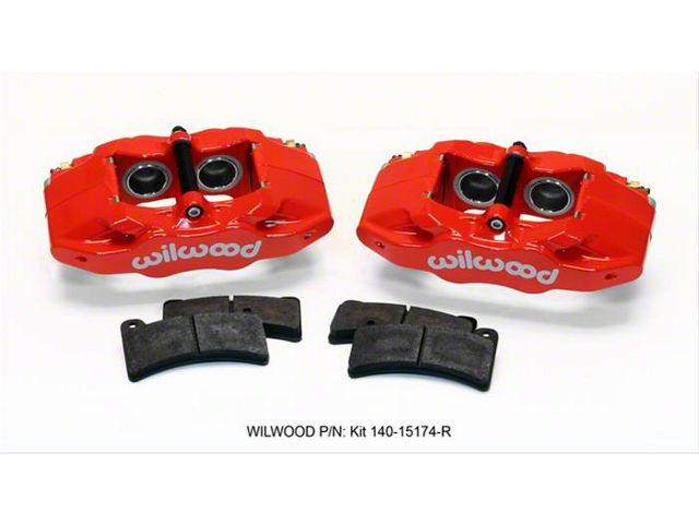 Wilwood DPC56 4-Piston Rear Brake Calipers with Semi-Metallic Brake Pads; Red (97-04 Corvette C5; 05-13 Corvette C6 Base w/ Standard Brake Package)