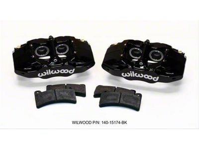 Wilwood DPC56 4-Piston Rear Brake Calipers with Semi-Metallic Brake Pads; Black (05-13 Corvette C6 Base w/ Standard Brake Package)