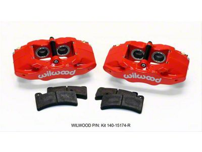 Wilwood DPC56 4-Piston Rear Brake Calipers with Semi-Metallic Brake Pads; Red (05-13 Corvette C6 Base w/ Standard Brake Package)