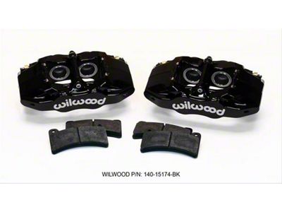 Wilwood DPC56 4-Piston Rear Brake Calipers with Semi-Metallic Brake Pads; Black (97-04 Corvette C5)