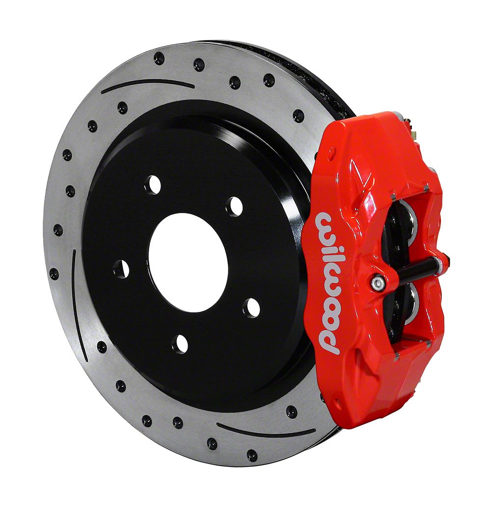 Wilwood Corvette DPC56 Brake Rotor, Pad and Caliper Kit; Rear; Red