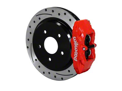 Wilwood DPC56 Brake Rotor, Pad and Caliper Kit; Rear; Red Calipers (97-04 Corvette C5)