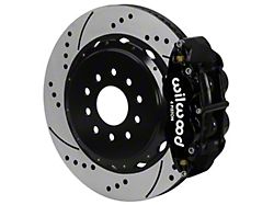 Wilwood Forged Narrow Superlite 4R Rear Big Brake Kit with 14-Inch Drilled and Slotted Rotors for OE Parking Brake; Black Calipers (97-13 Corvette C5 & C6)