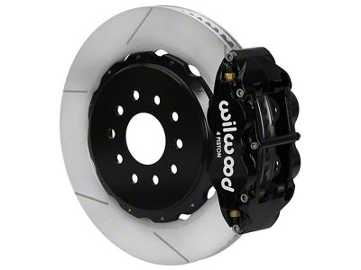 Wilwood Forged Narrow Superlite 4R Rear Big Brake Kit with 14-Inch Slotted Rotors for OE Parking Brake; Black Calipers (97-13 Corvette C5 & C6)